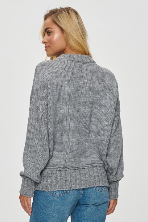 Sweter Damski Model S151 Grey Melange - Makadamia - uniwersalny Sweter Damski Model S151 Grey Melange - Makadamia - uniwersalny