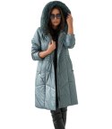 Długi elegancki pikowany płaszcz damski zimowy ocieplany MARIA (Zielony) Długi elegancki pikowany płaszcz damski zimowy ocieplany MARIA (Zielony)