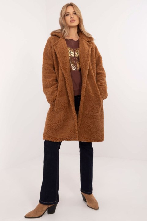 Płaszcz Damski Model DHJ-PL-19991.86 Light Brown - Italy Moda - uniwersalny