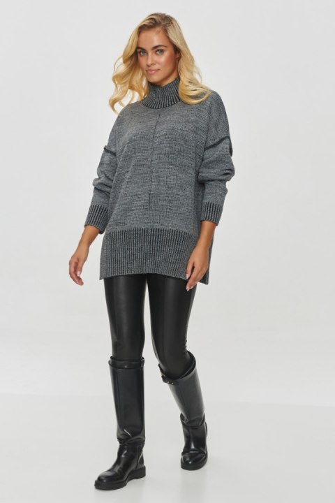 Golf Damski Model S148 Grey Melange - Makadamia - uniwersalny Golf Damski Model S148 Grey Melange - Makadamia - uniwersalny