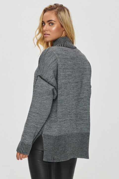 Golf Damski Model S148 Grey Melange - Makadamia - uniwersalny Golf Damski Model S148 Grey Melange - Makadamia - uniwersalny