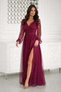 Sukienka Model 302-10 Bordo - Bicotone - 44 Sukienka Model 302-10 Bordo - Bicotone - 44