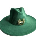 Elegancki damski kapelusz panama z ozdobną broszką "Oko Elegancji" (Zielony) Elegancki damski kapelusz panama z ozdobną broszką "Oko Elegancji" (Zielony)