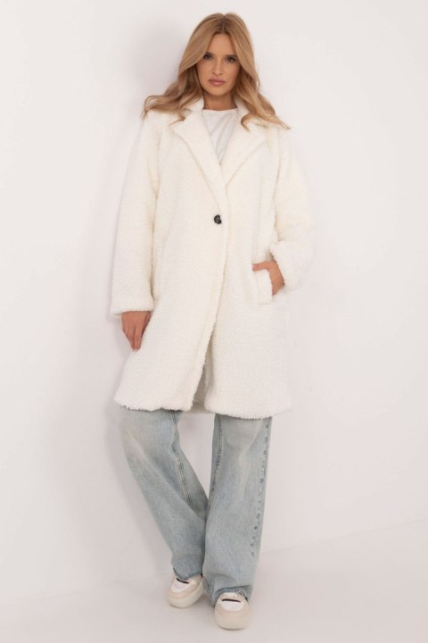 Płaszcz Damski Model DHJ-PL-19991.93P Ecru - Italy Moda - uniwersalny Płaszcz Damski Model DHJ-PL-19991.93P Ecru - Italy Moda - uniwersalny