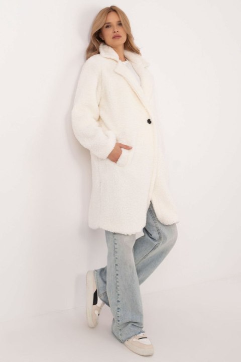 Płaszcz Damski Model DHJ-PL-19991.93P Ecru - Italy Moda - uniwersalny Płaszcz Damski Model DHJ-PL-19991.93P Ecru - Italy Moda - uniwersalny