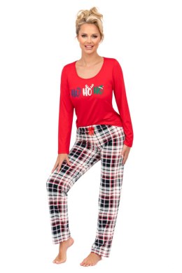 Piżama Damska Model Ho Ho Long Red - Donna - 40
