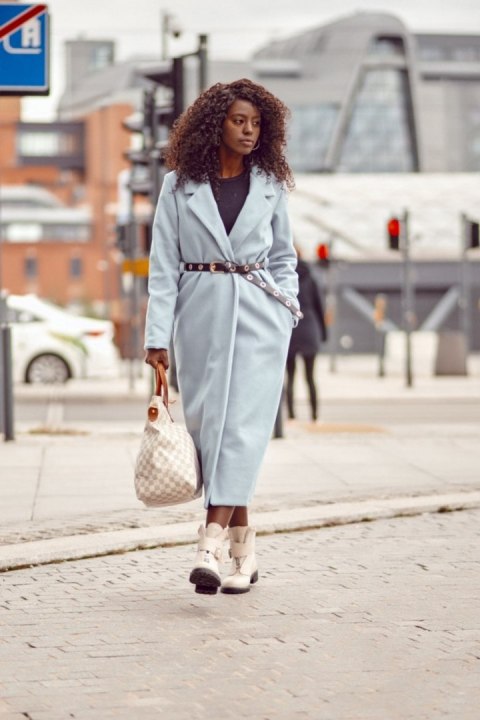 Płaszcz Damski Model 5312 Blue - Fasardi - uniwersalny