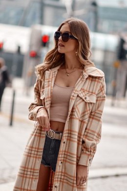 Płaszcz Damski Model 8892 Beige/Orange - Fasardi - M