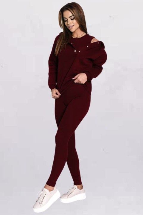 Spodnie Komplet Model FI763 Bordo - Fasardi - XL Spodnie Komplet Model FI763 Bordo - Fasardi - XL