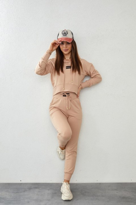 Spodnie Komplet Model FI718 Beige - Fasardi - M Spodnie Komplet Model FI718 Beige - Fasardi - M