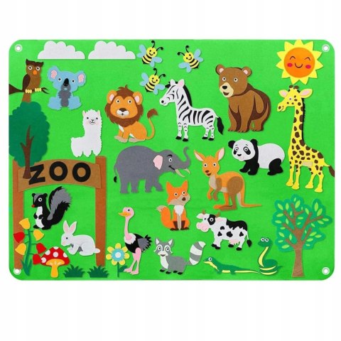 Tablica filcowa zabawka filcowa mata na rzepy zoo F22 Tablica filcowa zabawka filcowa mata na rzepy zoo F22
