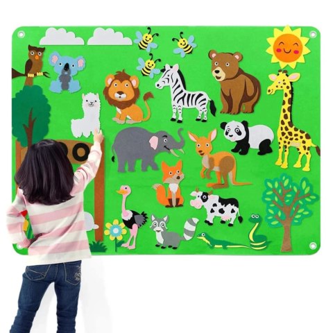 Tablica filcowa zabawka filcowa mata na rzepy zoo F22 Tablica filcowa zabawka filcowa mata na rzepy zoo F22