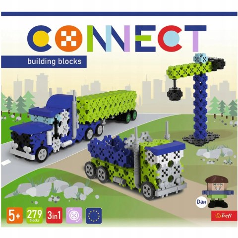 Zestaw klocków Connect 3w1: Ciężarówka / Plac budowy Trefl 61977 Zestaw klocków Connect 3w1: Ciężarówka / Plac budowy Trefl 61977