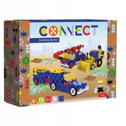 Zestaw klocków Connect 3w1: Pojazdy budowlane / SUV z przyczepą Trefl 61979 Zestaw klocków Connect 3w1: Pojazdy budowlane / SUV z przyczepą Trefl 61979