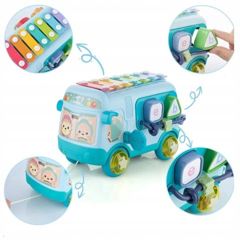 Interaktywny autobus sorter cymbałki grzechotki 4N Interaktywny autobus sorter cymbałki grzechotki 4N