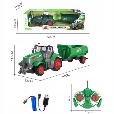 TRAKTOR Z PRZYCZEPĄ ZDALNIE STEROWANY AKUMULATOR ŁADOWARKA 9877-14 TRAKTOR Z PRZYCZEPĄ ZDALNIE STEROWANY AKUMULATOR ŁADOWARKA 9877-14