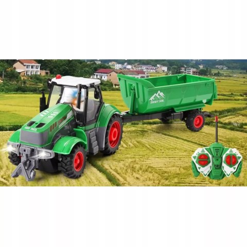 TRAKTOR Z PRZYCZEPĄ ZDALNIE STEROWANY AKUMULATOR ŁADOWARKA 9877-14 TRAKTOR Z PRZYCZEPĄ ZDALNIE STEROWANY AKUMULATOR ŁADOWARKA 9877-14