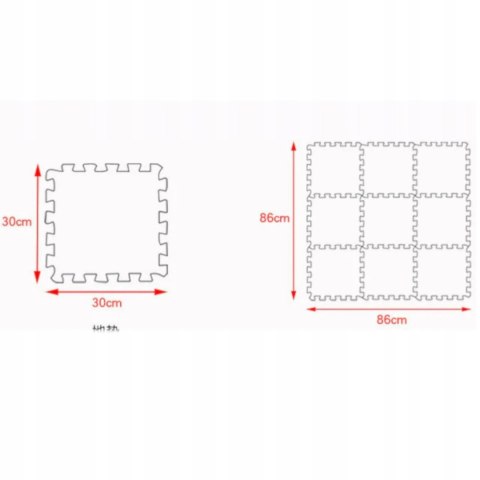 Grube Puzzle piankowe mata eva 9 szt zwierzątka 38 Grube Puzzle piankowe mata eva 9 szt zwierzątka 38