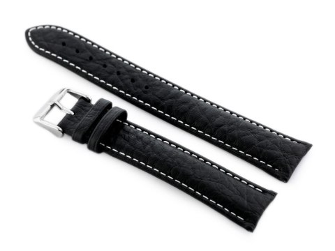 Pasek skórzany do zegarka W05XL czarny/białe - 20mm Pasek skórzany do zegarka W05XL czarny/białe - 20mm
