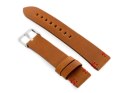 Pasek skórzany do zegarka W110 - brąz/czerwone - 20mm Pasek skórzany do zegarka W110 - brąz/czerwone - 20mm