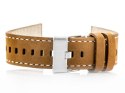 Pasek skórzany do zegarka W25 - camel/białe - 20mm Pasek skórzany do zegarka W25 - camel/białe - 20mm