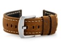 Pasek skórzany do zegarka W29 - ciemny brąz 20mm Pasek skórzany do zegarka W29 - ciemny brąz 20mm