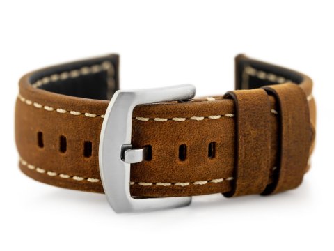 Pasek skórzany do zegarka W29 - ciemny brąz 24mm Pasek skórzany do zegarka W29 - ciemny brąz 24mm