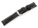Pasek skórzany do zegarka W29 - czarny - 22mm Pasek skórzany do zegarka W29 - czarny - 22mm