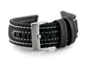 Pasek skórzany do zegarka W34 - PREMIUM - czarny/białe - 26mm Pasek skórzany do zegarka W34 - PREMIUM - czarny/białe - 26mm