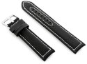 Pasek skórzany do zegarka W34 - PREMIUM - czarny/białe - 26mm Pasek skórzany do zegarka W34 - PREMIUM - czarny/białe - 26mm