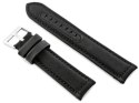 Pasek skórzany do zegarka W34 - PREMIUM - czarny/czarne - 26mm Pasek skórzany do zegarka W34 - PREMIUM - czarny/czarne - 26mm