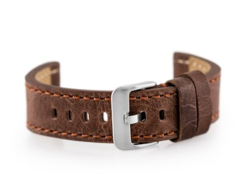 Pasek skórzany do zegarka W48 - PREMIUM - ciemnobrązowy II - 24mm Pasek skórzany do zegarka W48 - PREMIUM - ciemnobrązowy II - 24mm