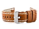 Pasek skórzany do zegarka W49 - camel/białe - 22mm Pasek skórzany do zegarka W49 - camel/białe - 22mm