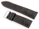Pasek skórzany do zegarka W64 czarny/czerwony 24mm Pasek skórzany do zegarka W64 czarny/czerwony 24mm