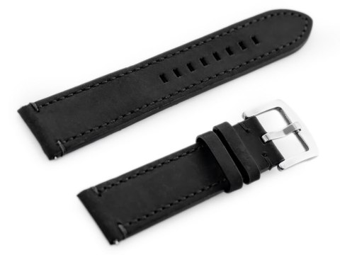 Pasek skórzany do zegarka W72 - czarny/czarna 20mm Pasek skórzany do zegarka W72 - czarny/czarna 20mm