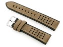 Pasek skórzany do zegarka W80 beżowy/czarny - 20mm Pasek skórzany do zegarka W80 beżowy/czarny - 20mm