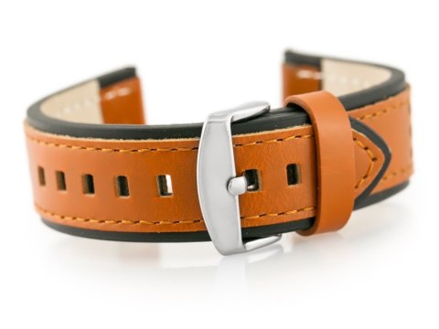 Pasek skórzany do zegarka W80 brązowy/czarny 24mm Pasek skórzany do zegarka W80 brązowy/czarny 24mm