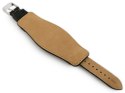 Pasek skórzany do zegarka W85 - podkładka - czarny/biały - 20mm Pasek skórzany do zegarka W85 - podkładka - czarny/biały - 20mm