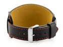 Pasek skórzany do zegarka W85 - podkładka - czarny/czerwony - 18mm Pasek skórzany do zegarka W85 - podkładka - czarny/czerwony - 18mm