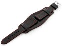 Pasek skórzany do zegarka W85 - podkładka - czarny/czerwony - 18mm Pasek skórzany do zegarka W85 - podkładka - czarny/czerwony - 18mm