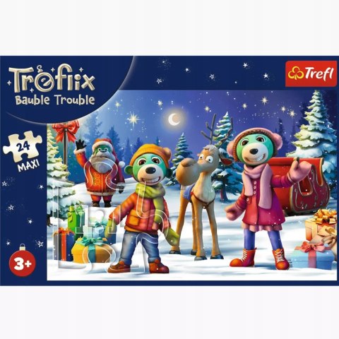 Puzzle 24 Maxi 24 el. Rodzina Treflików, Trefliki lepią bałwana 14375 Puzzle 24 Maxi 24 el. Rodzina Treflików, Trefliki lepią bałwana 14375