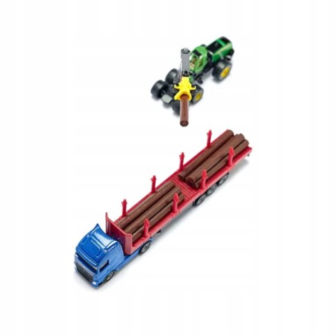 Siku Samochód ciężarowy do transportu drewna skala 1:87 model metal S1659 Siku Samochód ciężarowy do transportu drewna skala 1:87 model metal S1659