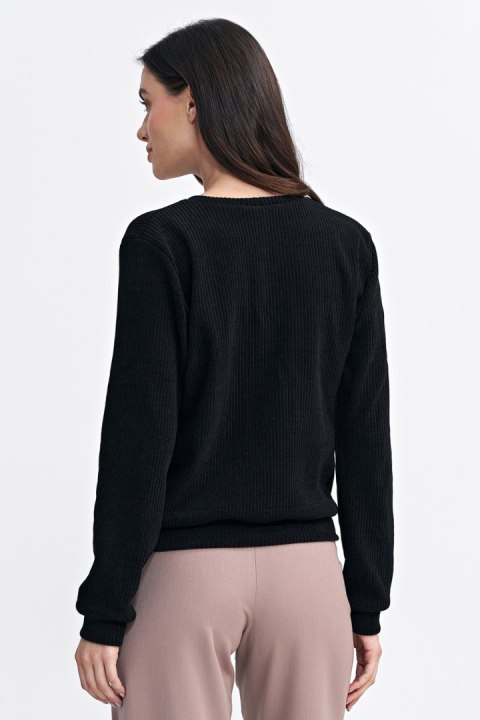 Bluza z dzianiny prążkowanej z długim rękawem BL08 Black - Nife - 42 Bluza z dzianiny prążkowanej z długim rękawem BL08 Black - Nife - 42