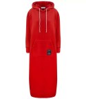Ciepła bluza damska dresowa Oversize Sukienka Bawełniana Kaptur (Czerwony) Ciepła bluza damska dresowa Oversize Sukienka Bawełniana Kaptur (Czerwony)