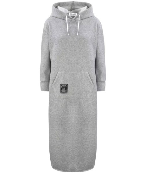 Ciepła bluza damska dresowa Oversize Sukienka Bawełniana Kaptur (Szary) Ciepła bluza damska dresowa Oversize Sukienka Bawełniana Kaptur (Szary)