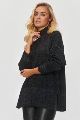 Golf Damski Model S148 Black Melange - Makadamia - uniwersalny