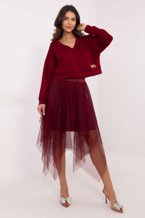Sukienka Komplet Model MI-KMPL-M5359.79P Bordo - Italy Moda - uniwersalny