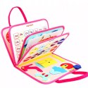 Tablica manipulacyjna książeczka filcowa edukacyjna składana różowa F40 Tablica manipulacyjna książeczka filcowa edukacyjna składana różowa F40