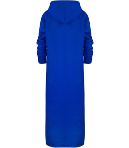 Ciepła bluza damska dresowa Oversize Sukienka Bawełniana Kaptur (Niebieski)