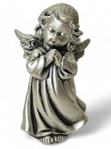 SREBRNY ANIOŁEK FIGURKA DEKORACYJNA ANIOŁ Z BROKATEM 13CM SREBRNY ANIOŁEK FIGURKA DEKORACYJNA ANIOŁ Z BROKATEM 13CM